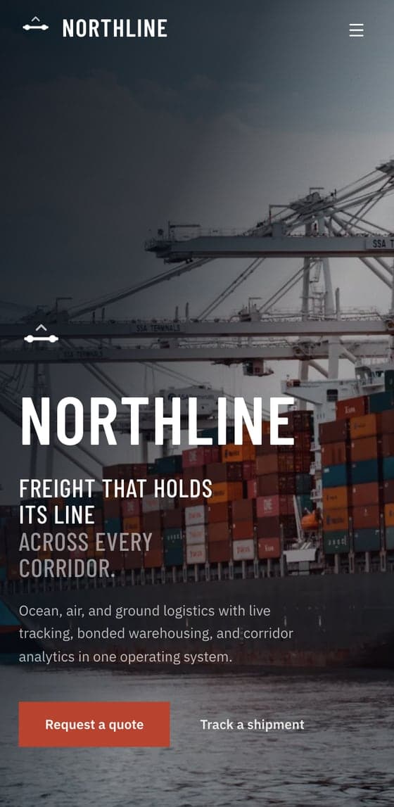 Northline logistics platform on a mobile viewport